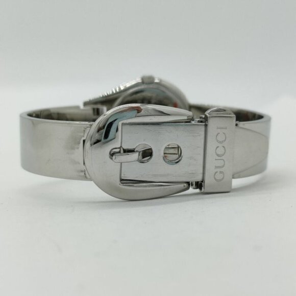 Gucci Watch 6700L Black X Silver Bangle Watch - Picture 6 of 9